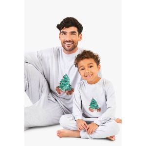 Kids Mini Me Famille D'Arbre Pyjamas Assortis - Gris - 5-6 Yrs, Gris