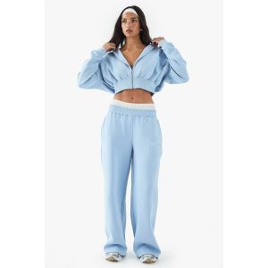 Dsgn Studio Sports Club Applique Jogger À Jambe Droite - Bleu Clair - L, Bleu Clair