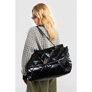 Extra Large Quilted Tote Bag - Noir - One Size, Noir
