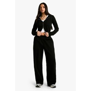 Joggers À Jambe Droite Avec Détail De Poche - Noir - Xl, Noir