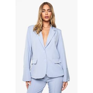 Blazer Ajusté À Épaulettes - Bleu - 42, Bleu