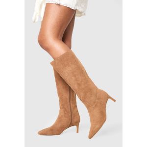 Bottes Montantes Pour Pied Large À Talon Bas - Marron Camel - 40, Marron Camel