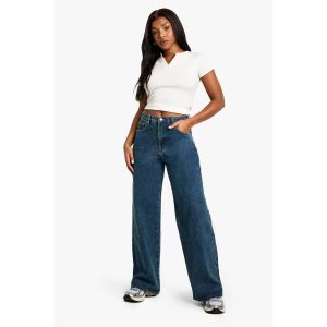 Jean En Denim À Jambe Large - Bleu - 38, Bleu