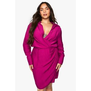 Robe Portfolio Taille "Plus" À L'Allure De Lin - Rouge Sang - 52, Rouge Sang