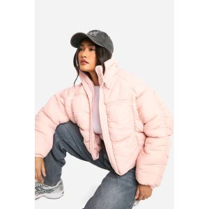 Veste Doudoune À Détails Plissés - Rose - 40, Rose