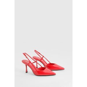 Escarpins Slingback À Bout Pointu De Cour - Rouge - 40, Rouge