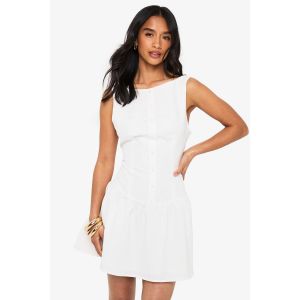 "Petite" Robe Mini À Taille Basse Shift - Blanc - 42, Blanc