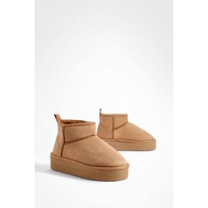 boohoo Femmes Bottines Cosy a Plateforme | Ch&acirc;taigne | Taille: 39