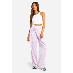 Dsgn Studio Pantalon À Jambe Large À Rayures Et Taille Contrastante - Rose Clair - 36, Rose Clair