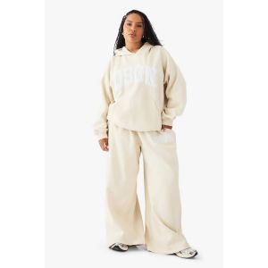 "Plus" Dsgn Studio Joggeur Droit En Tissu Éponge Brodé - Blanc Écru - 48, Blanc Écru