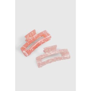 Marbled Resin Claw Clip 2 Pack - Rose - One Size, Rose