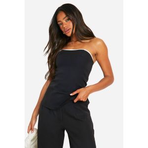 Bandeau De Tailleur À Coutures Contrastantes - Noir - 34, Noir