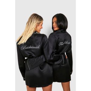 Robe De Satin « Demoiselle D'Honneur » Pour Mariée - Noir - 44, Noir