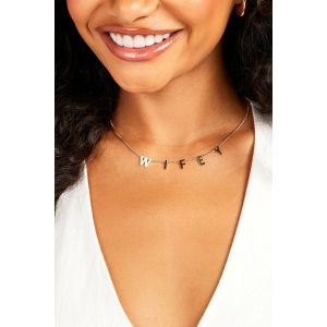 Collier Poli « Wifey » Pour La Mariée - Jaune Or - One Size, Jaune Or