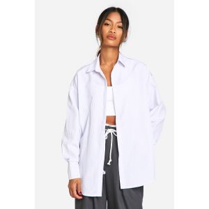 Chemise À Fines Rayures Surdimensionnée - Blanc - 40, Blanc
