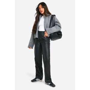 Pantalon À Jambe Droite Synthétique - Noir - 34, Noir