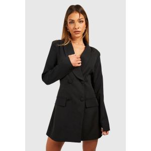 Robe Tailleur Blazer À Dos Ouvert Avec Nœud - Noir - 42, Noir