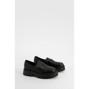 Mocassins À Coupe Large Et Semelle Épaisse - Noir - 39, Noir