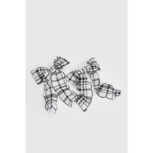 Lot De 2 Nœuds Pour Cheveux Gingham - Noir - One Size, Noir