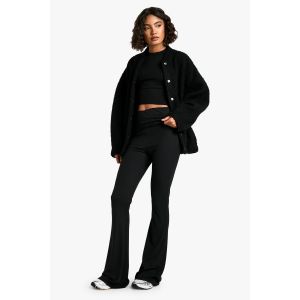 "Tall" - Pantalon Flare Habillé En Maille Côtelée Douce - Noir - 34, Noir