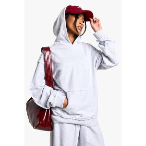 Reverse Loopback Over The Head Oversized Hoodie - Gris - Xs, Gris