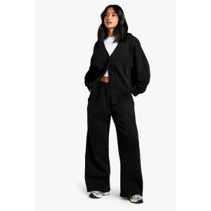 Survêtement "Petite" En Cardigan Boutonné Et Pantalon À Jambes Droites - Noir - M, Noir