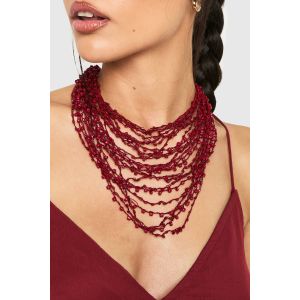 Statement Collier Imposant Surdimensionné À Perles En Couches - Rose - One Size, Rose