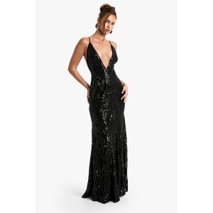 Robe Maxi À Bretelles Et Décolleté Plongeant Demask - Noir - 42, Noir