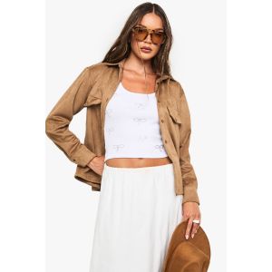 Diamante Bow Detail Vest Top - Blanc - 36, Blanc
