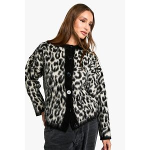 Cardigan À Motif Léopard - Blanc Cassé - S/M, Blanc Cassé