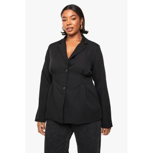 Blazer "Plus" Tissé À Taille Cintrée - Noir - 44, Noir