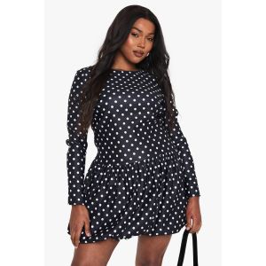 "Plus" Mini Robe À Pois Bouffante - Noir - 46, Noir