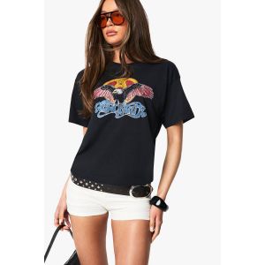 T-Shirt Oversize Imprimé Sous Licence Aerosmith - Noir - L, Noir