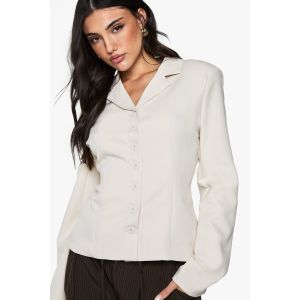 Blazer Cintré Ajusté À Détails Boutons - Blanc Écru - 42, Blanc Écru