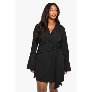 Robe Blazer Cintrée À Nouer À La Taille - Noir - 50, Noir