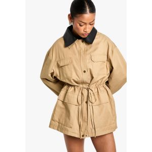 Veste Barn En Synthétique Avec Taille Cintrée - Marron Camel - 40, Marron Camel