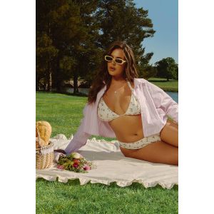 "Plus" Ensemble De Bikini Imprimé - Blanc Cassé - 56, Blanc Cassé