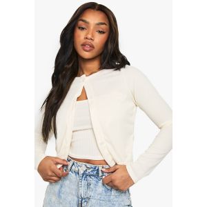 Rib 2In1 Cami Top And Cardigan Set - Blanc Cassé - 44, Blanc Cassé