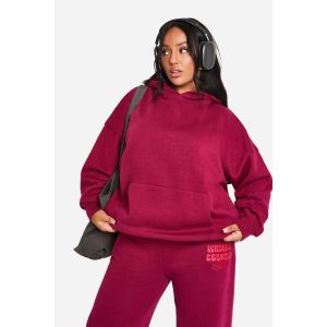 "Plus" Sweat À Capuche Oversize Wardrobe Essentials Bubble - Rouge Bordeaux - 48, Rouge Bordeaux