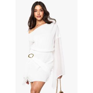 Robe Mini Portefeuille À Ceinture - Blanc Ivoire - 36, Blanc Ivoire