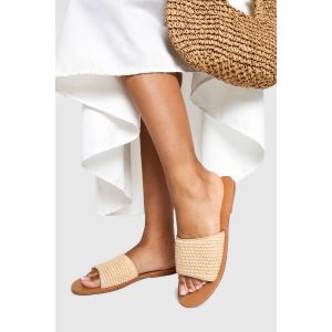 Sandales Mule En Raphia - Blanc - 36, Blanc