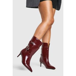 Bottes Stiletto Mi-Mollet À Détails De Boucle - Marron Blond - 38, Marron Blond