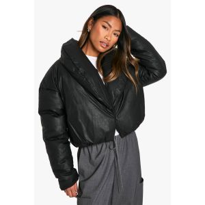 Doudoune Courte Enduite - Noir - 36, Noir