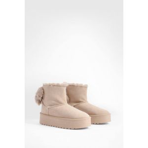 Froncure En Fourrure - Bottines Mini Cosy À Plateforme - Vert Kaki - 36, Vert Kaki