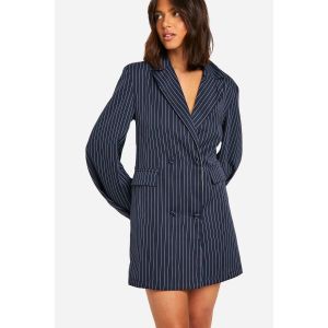 Blazer Oversize À Poche Avant Tissée - Bleu Foncè - 40, Bleu Foncè