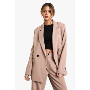Blazer Oversize Tissé À La Coupe Soignée - Marron Camel - 38, Marron Camel