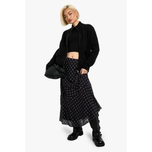 Jupe Midaxi À Carreaux Asymétrique - Noir - 42, Noir