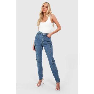 "Tall" Basics Slim Cargo Jeans - Bleu - 34, Bleu