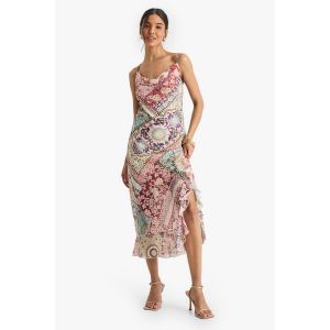 Robe Lingerie En Mousseline Paisley - Rose Poudré - 36, Rose Poudré