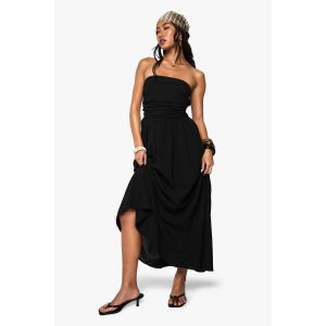 Robe Midaxi Bandeau Look Lin - Noir - 38, Noir